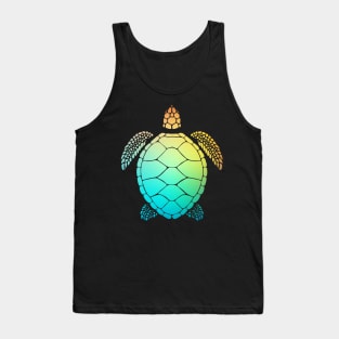 Cute Turtle Loves The Beach - Yeah Save The Sea Turtle Black Tank Top